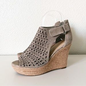 Marc Fisher Helina Jute Espadrille Platform Wedges Taupe  Size 8
